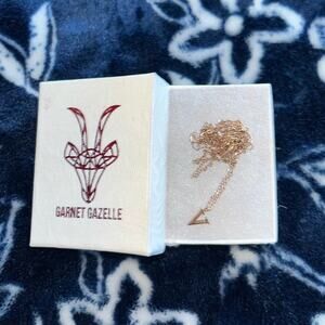 Garnet Gazelle Rose Gold Minimalist Initial Necklace Letter V